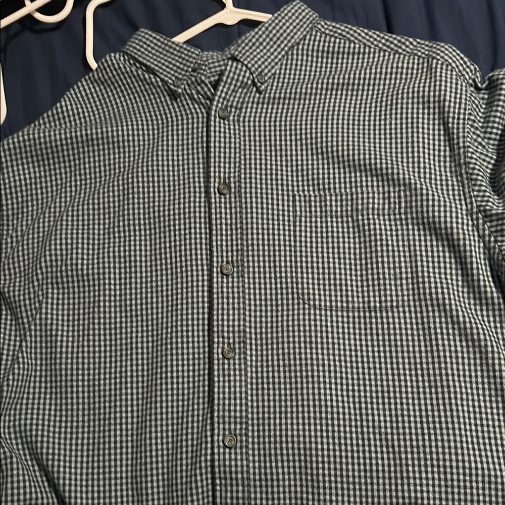 Roundtree & Yorke Teal Checkered Button Down Shirt